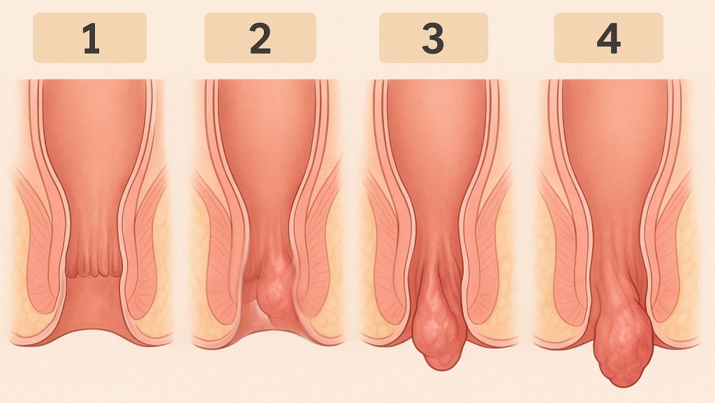 انواع هموروئید داخلی در چهار درجه