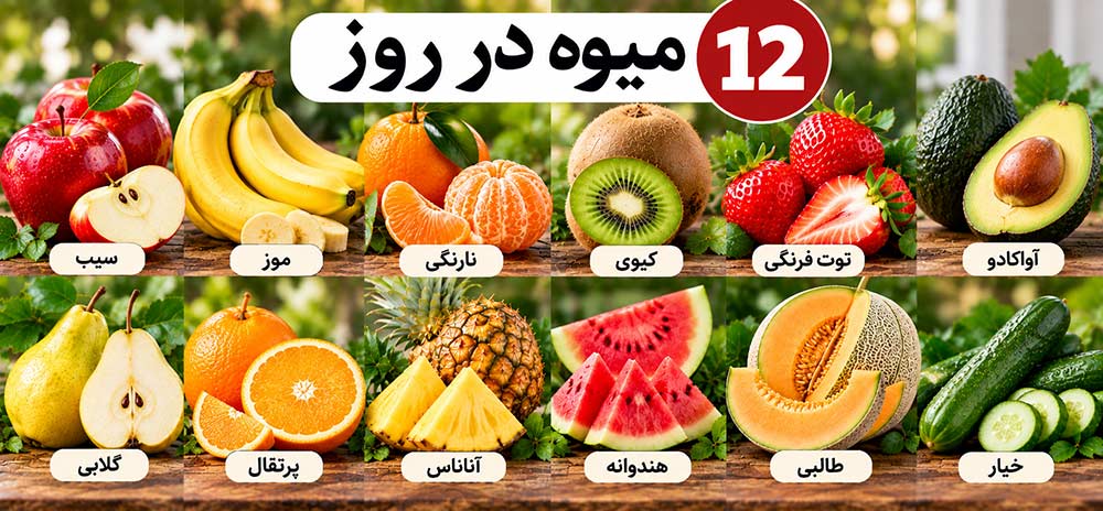 مصرف ۱۲ تا از بهترین میوه های پرفیبر و مغذی در روز