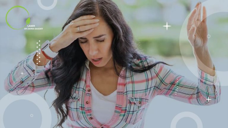 خانمی که به دلیل خونریزی و مشکلات هموروئید و شقاق دچار سرگیجه شده است.